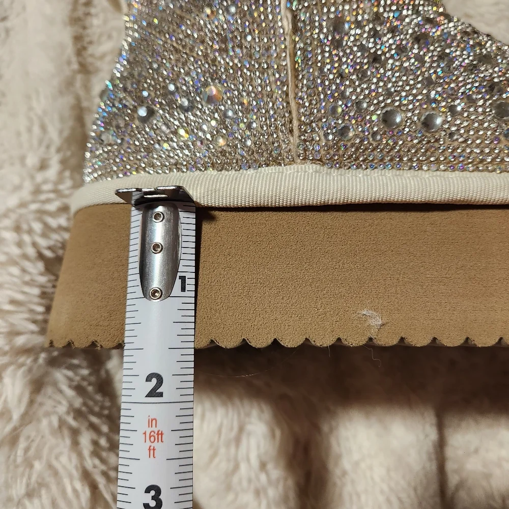 Hey Girl by Corkys Womens Sz 6 Booties "Homebody" All Over Rhinestone Platform - Picture 5 of 13